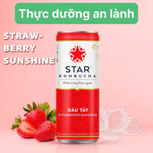 Nước trái cây Star Kombucha vị dâu tây Thùng 12 lon 250ml