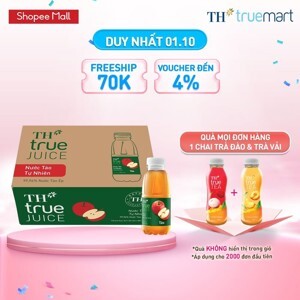 Nước trái cây táo tự nhiên TH True Juice Thùng 24 chai 350ml