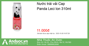 Nước trái vải Cap Panda Lychee 310ml