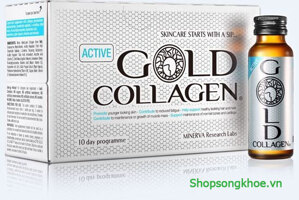 Nước uống dành cho nam và nữ Active Gold Collagen Minerva Research Labs 50ml x 10