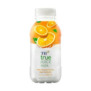 Nước uống sữa trái cây cam tự nhiên TH True Juice Milk chai 300ml