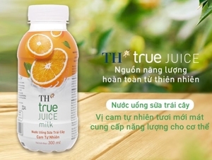 Nước uống sữa trái cây cam tự nhiên TH True Juice Milk chai 300ml