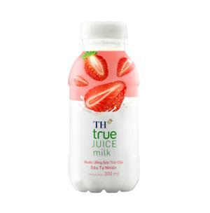 Nước uống sữa trái cây dâu tự nhiên TH True Juice Milk chai 300ml