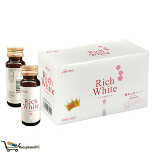 Nước uống trắng da Collagen Rich White Ihana Rich White hộp 10 chai x 50ml Nhật Bản