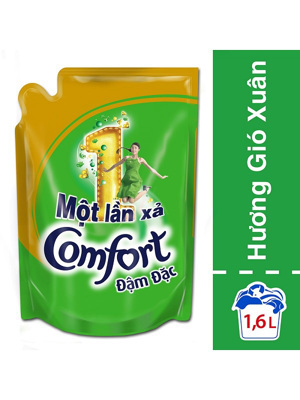 Nước xả Comfort đậm đặc 1 lần xả hương gió xuân dạng túi 1.6L