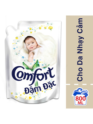 Nước xả Comfort đậm đặc cho da nhạy cảm dạng túi 800ml