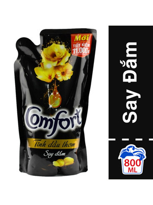 Nước xả vải Comfort tinh dầu thơm say đắm Chai 800ml