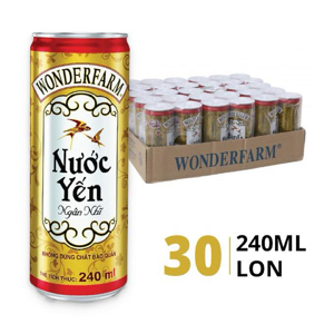 Nước yến ngân nhĩ Wonderfarm - Thùng 30 lon 240ml
