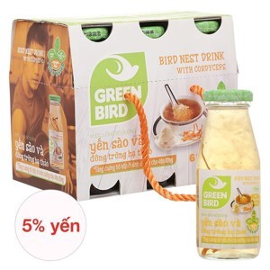 Nước yến sào Green Bird đông trùng hạ thảo - 185ml, 6 chai