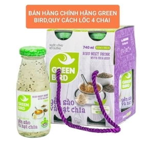 Nước yến sào Green Bird hạt chia - 185ml, 6 chai