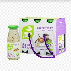 Nước yến sào Green Bird hạt chia - 185ml, 6 chai