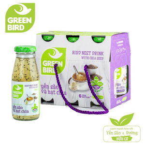 Nước yến sào Green Bird hạt chia - 185ml, 6 chai