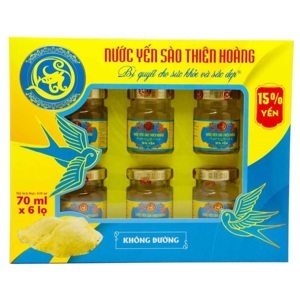 Nước yến sào Thiên Hoàng không đường hũ hộp 6 hũ x 70ml