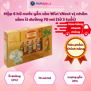 Nước yến sào Win'sNest nhân sâm (6 Lọ x 70 ml / Hộp)