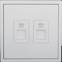 Ổ cắm 2 điện thoại chuẩn RJ11 Simon 705224