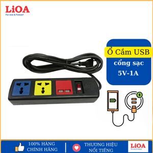 Ổ cắm 3 ổ kết hợp cổng sạc USB 3m Lioa 3D32NUSB