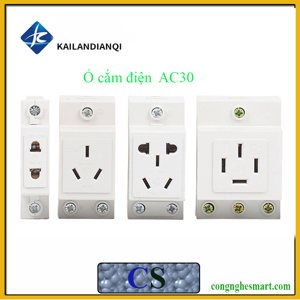 Ổ cắm cài thanh ray 3 chấu Chint AC30-124