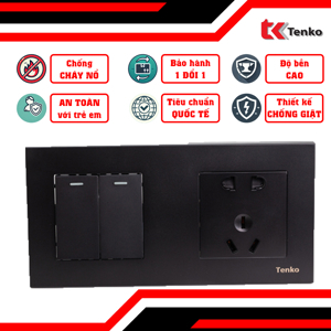 Ổ cắm công tắc âm tường 2 Module Tenko TK-HT2N