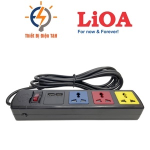 Ổ cắm đa năng có cổng sạc USB 4 ổ 3m Lioa 4D32WNUSB