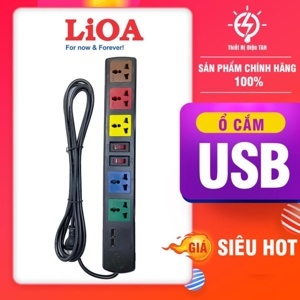 Ổ cắm đa năng có cổng sạc usb Lioa 6D32NUSB