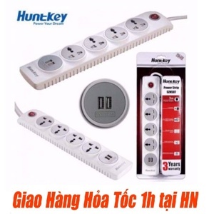 Ổ cắm đa năng Huntkey SZN-507 3m chống sét 4 ổ / 2 USB