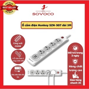 Ổ cắm đa năng Huntkey SZN-507 3m chống sét 4 ổ / 2 USB