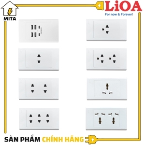 Ổ cắm điện ba, 2 chấu 16A LiOA SE183U