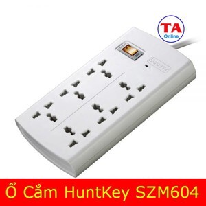 Ổ cắm điện Huntkey 6 ổ, dây 3 mét, chống sét SZM-604