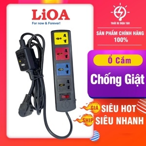 Ổ cắm điện LiOA có thiết bị chống giật 4 ổ 3 lõi 3 mét 4D33NCG