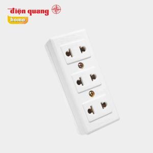 Ổ cắm Điện Quang ĐQ 004A-02 ( 3 lỗ không dây )