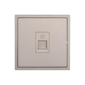 Ổ cắm điện thoại đơn chuẩn đế vuông màu champange Simon i7 705214