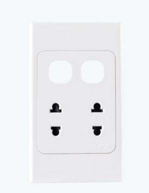 Ổ cắm đôi 2 chấu, 2 lỗ 16A MPE A20US2XXN