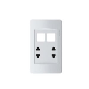 Ổ cắm đôi 2 chấu + 2 lỗ Roman RVB822