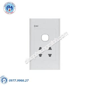 Ổ cắm đôi 2 chấu và 1 lỗ  CS1U21