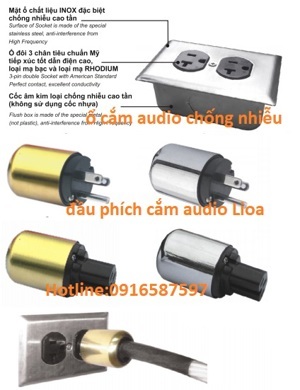 Ổ cắm đôi âm tường chống nhiễu mạ bạc Lioa O2AG