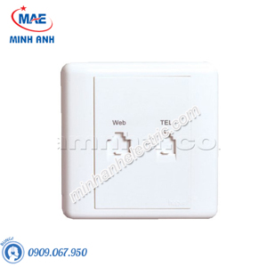 Ổ cắm đôi mạng vi tính Cat 6 Hager - WGT2RJ6