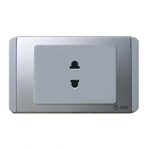 Ổ cắm đơn 2 chấu 16A màu xám bạc S68GU - Sino