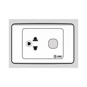 Ổ cắm đơn 3 chấu 16A với 1 lỗ Sino S18AUE/X