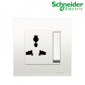 Ổ cắm đơn 3 chấu đa năng 13A có 1 công tắc Schneider KB113LS