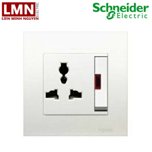 Ổ cắm đơn 3 chấu đa năng có công tắc Schneider KB113LSN