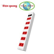 Ổ cắm ECO 6 lỗ 2 chấu dây 2m Điện Quang ĐQ ESK 2BR 62ECO