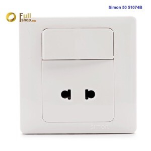 Ổ cắm hai chấu dành cho chấu tròn và dẹt kèm công tắc hai chiều Simon 51074B