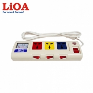 Ổ cắm kéo dài công suất lớn có đồng hồ báo công suất 3 ổ cắm 3 lõi dây lioa 3ofssa2.5-3
