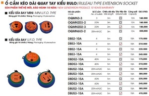 Ổ cắm kéo dài kiểu đĩa bay Lioa DB52-10A, 5m