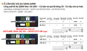 Ổ cắm kéo dài Lioa 4TC3-2