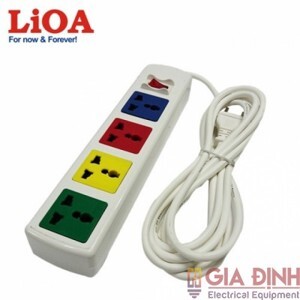 Ổ cắm Lioa 4D có nắp che dây 5mx2 4D52N