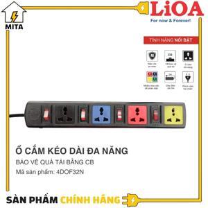Ổ cắm Lioa 4D ON-OF có nắp che dây 3mx2trắng 4DOF32WN