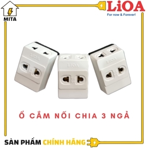 Ổ cắm Lioa nối chia 3 ngả chân cắm tròn ON3NC4