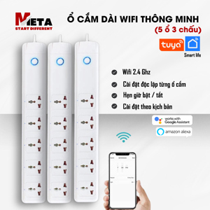 Ổ cắm thông minh Tuya wifi 3 cổng 2 USB