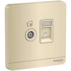 Ổ cắm TV và ổ cắm mạng cat5e Schneider E8332TVRJS5_WD